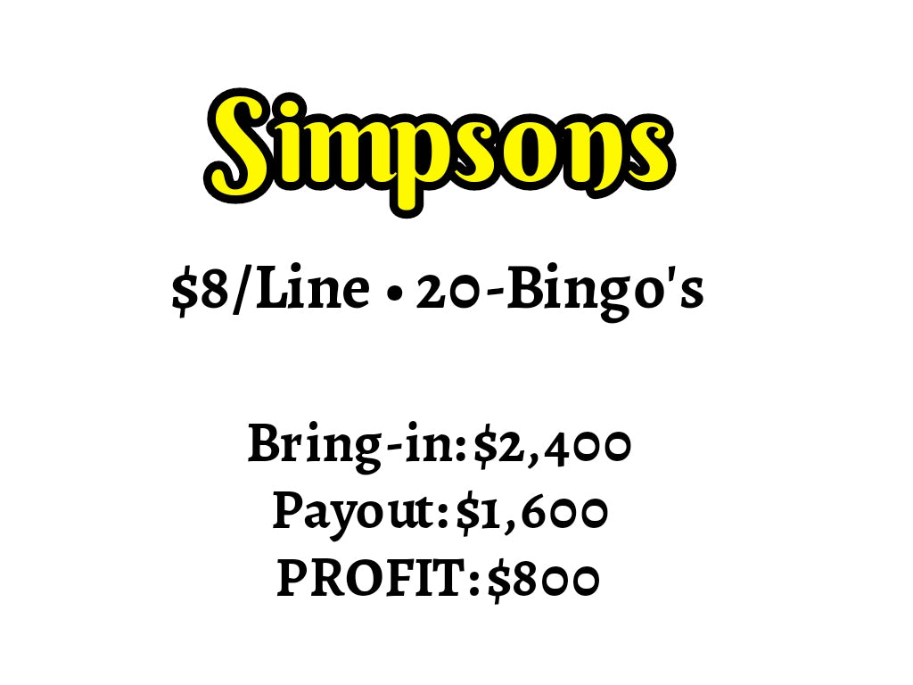 'Simpsons!' ALL-HOLDS-WIN ($8/Line, 20-Bingo's, $800 Profit)