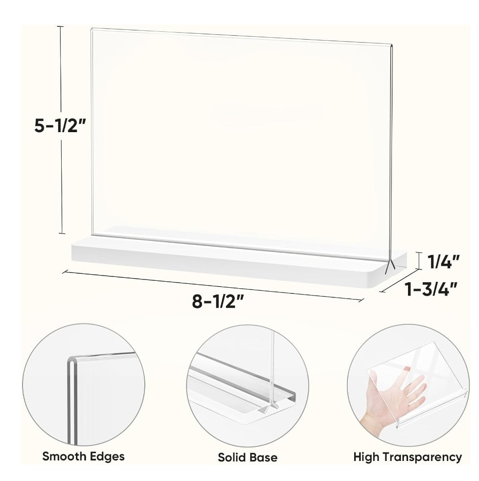Acrylic Seal Game & Sign HOLDER (1pc/8.5"×5.5")