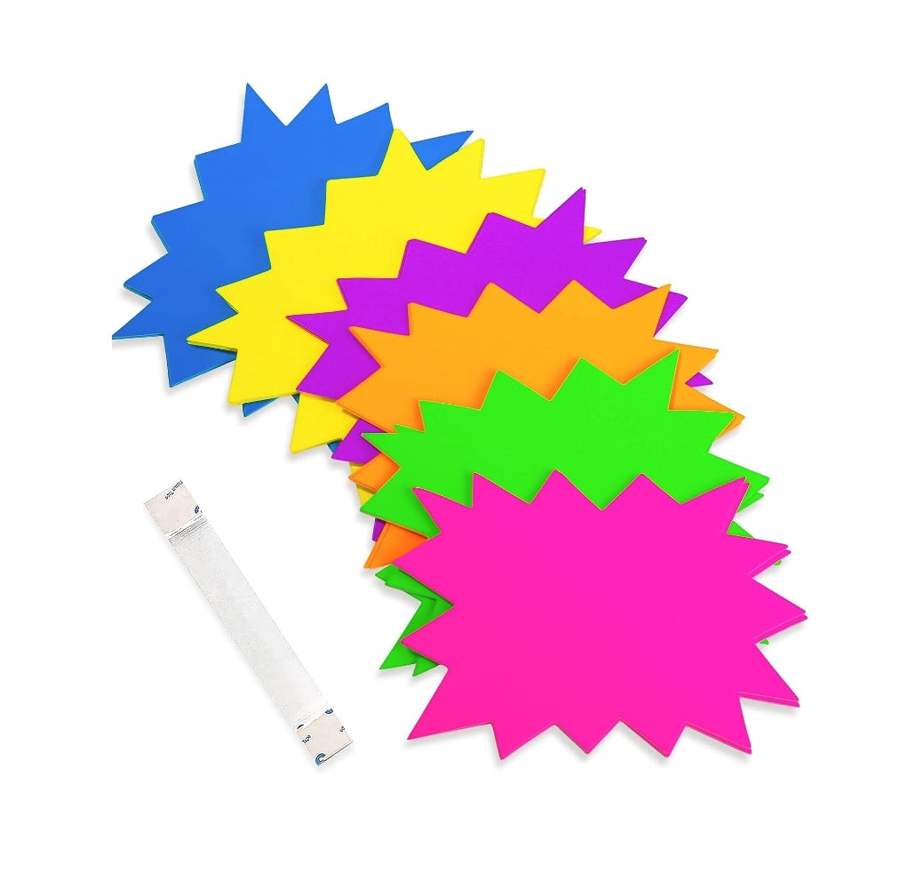 Starburst Coutouts, Neon (30pc, 3"×3.5")