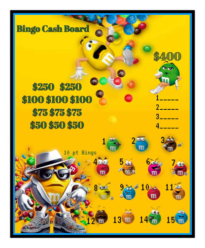 M&M's Bingo Cashboard • $10/Line, $700 Profit