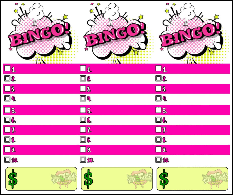 Bingo Pad • REUSABLE'S ♻️ (3-Part 10-Line) w/ Marker & Eraser