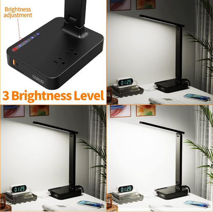 Desktop Lamp w/ USB & Plug-in Ports