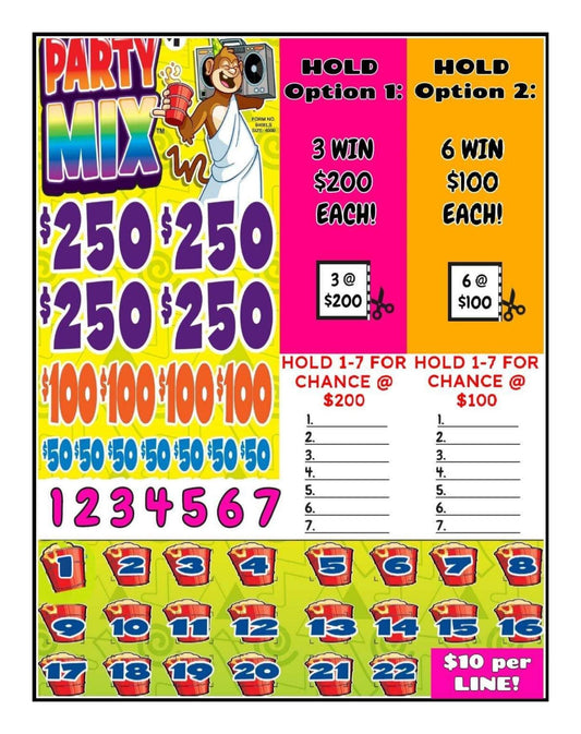 'Party 🎉 MIX' • $10/Line Bingo Cashboard ($950 Prof.)