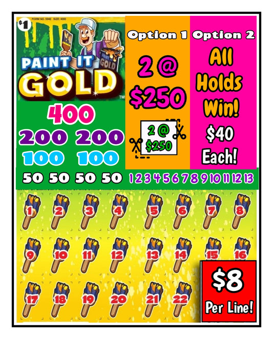 'Paint it 🖌 Gold' Bingo Cashboard ($8/Line, $1,000 Profit!)