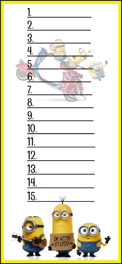 'Minions' Bingo Board, $6/Line, $600 Profit