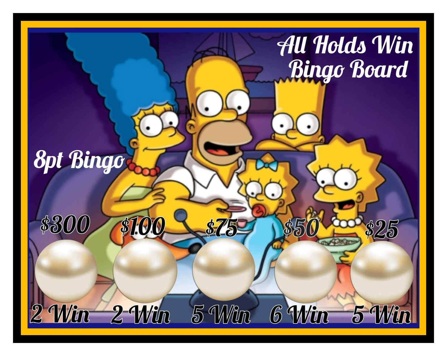 'Simpsons!' ALL-HOLDS-WIN ($8/Line, 20-Bingo's, $800 Profit)
