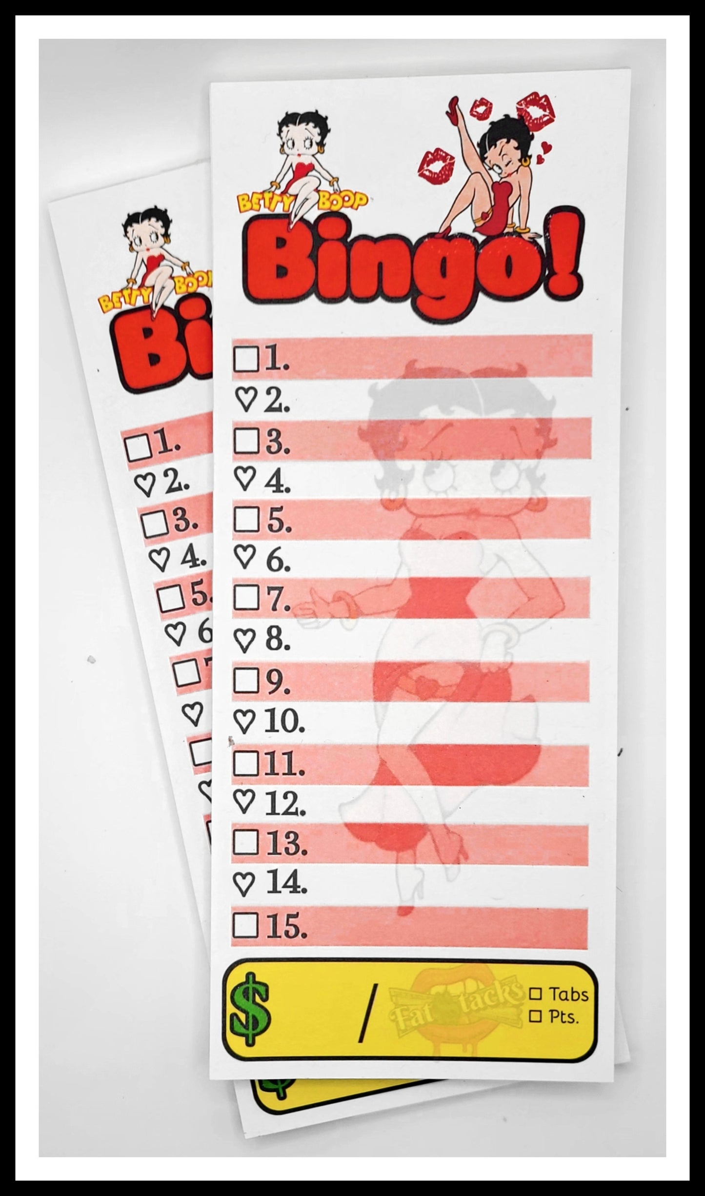 Queen 💋 B. '15-Line' Bingo Notepad (25 Sheets)