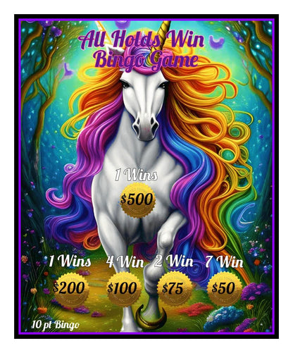 'Magestic' *HOLOGRAPHIC* ALL-HOLDS-WIN Bingo Board, ONLY 15-Bingo's, $10/Line, $650 Profit