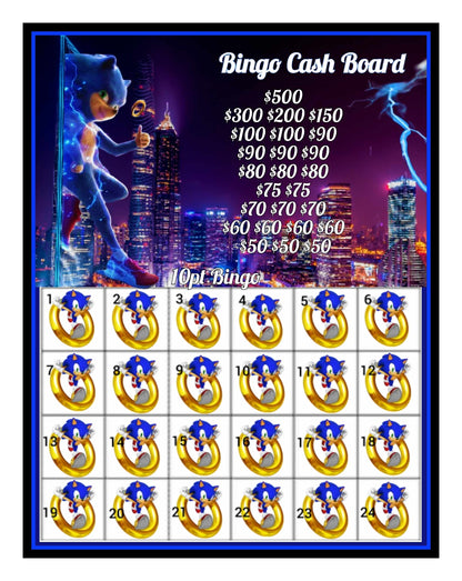 'Sonic' Bingo Cashboard ($10/Line, $900 Profit)