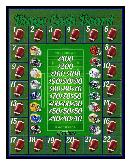 'Friday Night Lights' Bingo Cashboard • $8/Line, $700 Profit