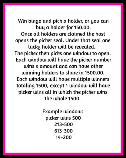 Kiss my GRITS! Bingo Board, $10/Line, $900 Prof