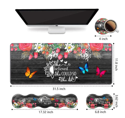 Desktop, Elbow/Wrist Pad 4pc Set (31.5"× 11.8")