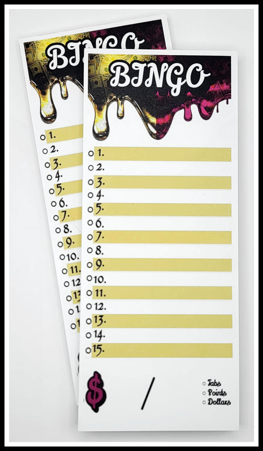 'Ca$h Drip' 15-line Bingo Notepad (25 Sheet)