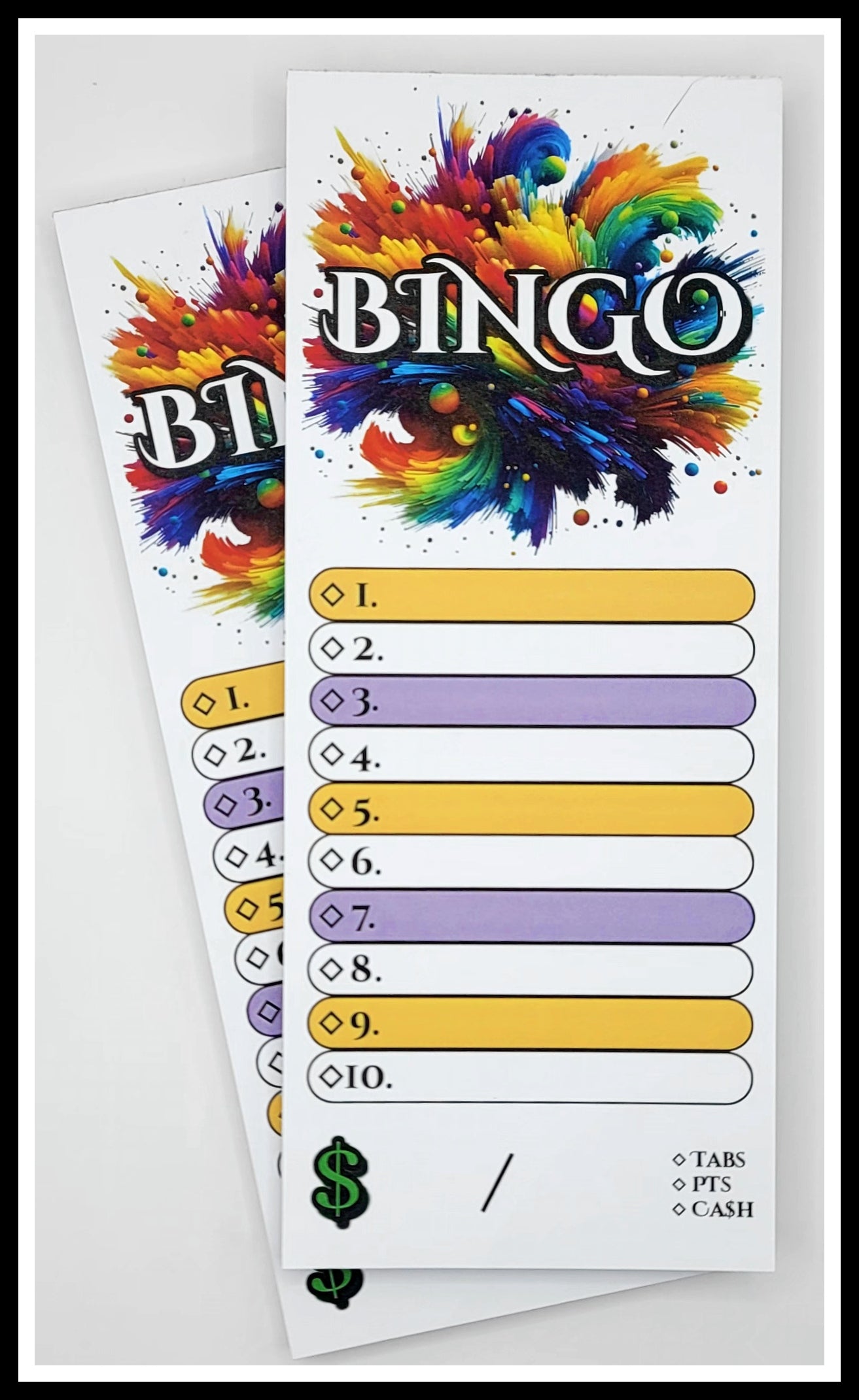 'Color Burst' 10-Line Bingo Notepad
