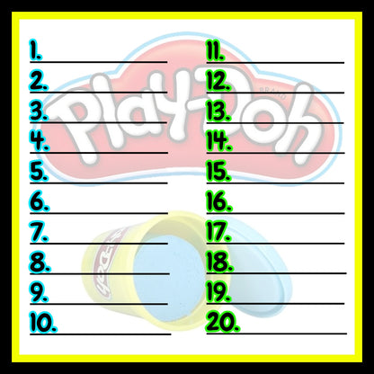 'Play Dough' Bingo Board, 1k SEAL, $6/Line • $800 Profit