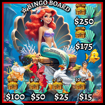 Lil' 🧜‍♀️ • ALL-HOLDS-WIN Bingo Board, $5/Line ~ $750 Profit