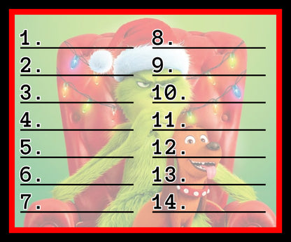 'Merry Grinchmas' Bingo Board • $8/Line, 800 Profit