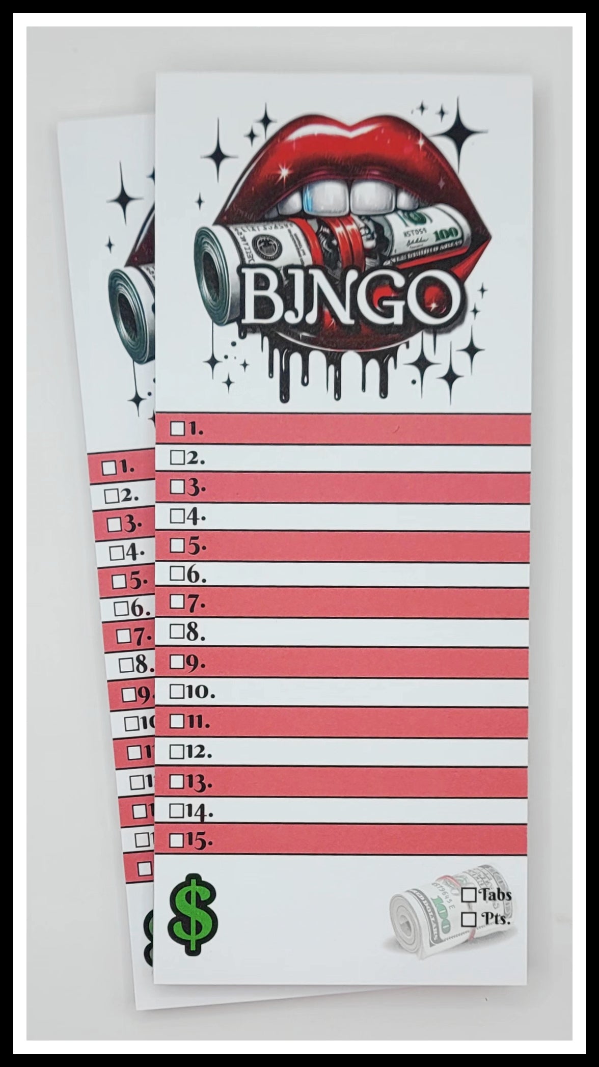 'bite it 💋' 15-line Bingo Notepad
