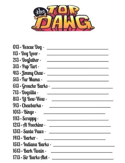 'Top 🐶 Dawg' Climber Board Set, $10/line • $1,100 Profit